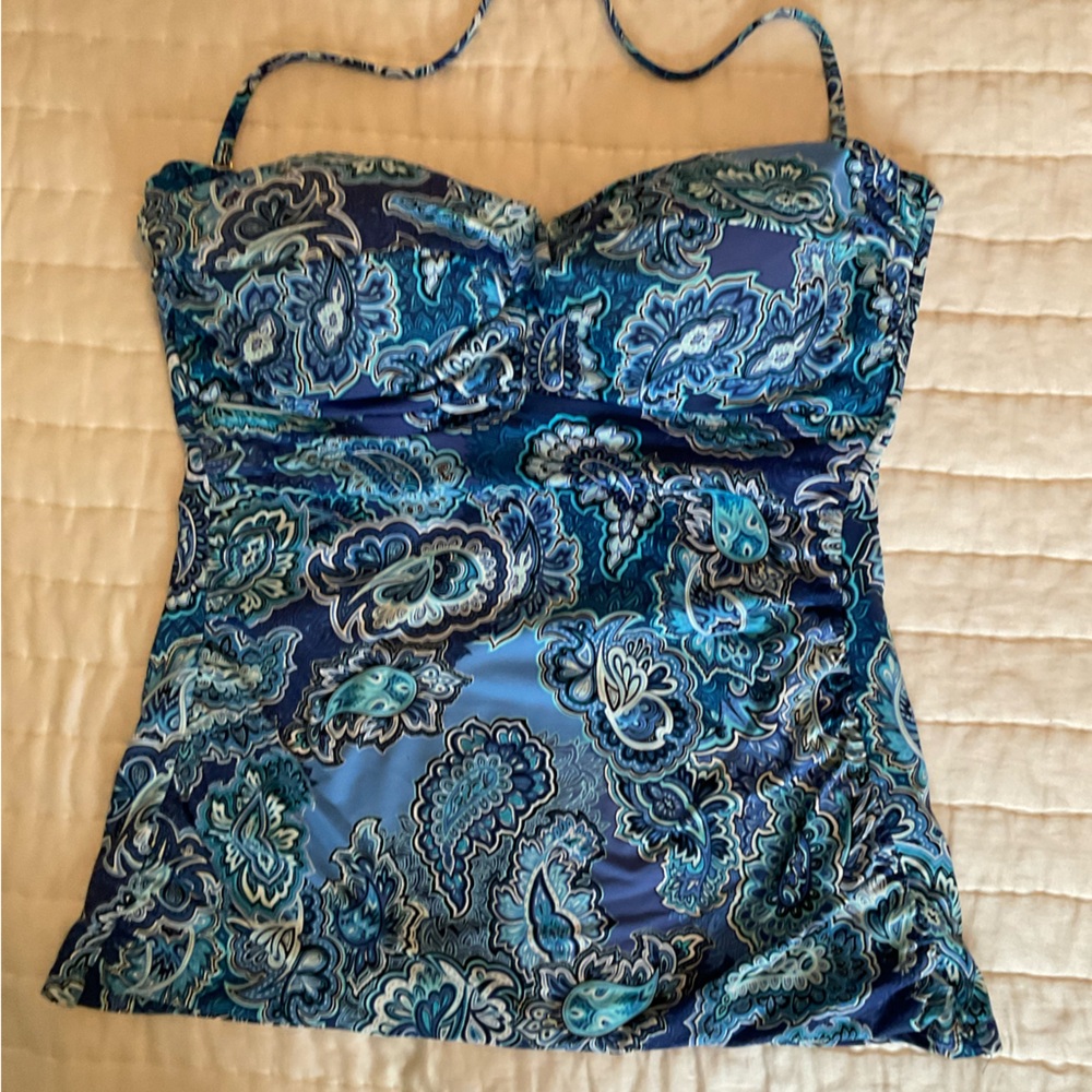 Ralph Lauren Blue Paisley swim top